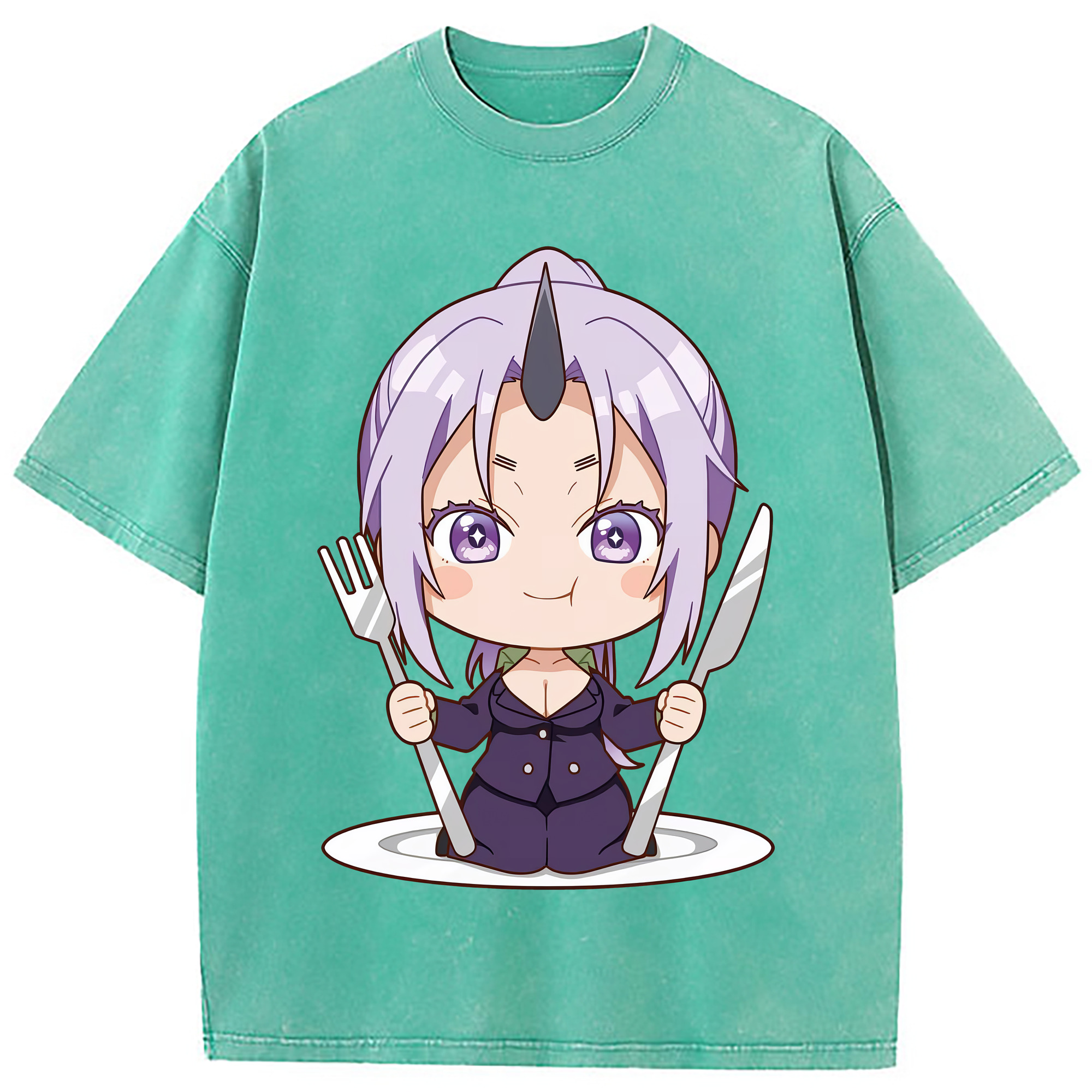 （画像用） 転スラ Regarding Reincarnated to Slime 綿100% ヴィンテージ風 半袖Tシャツ（フロントプリント）